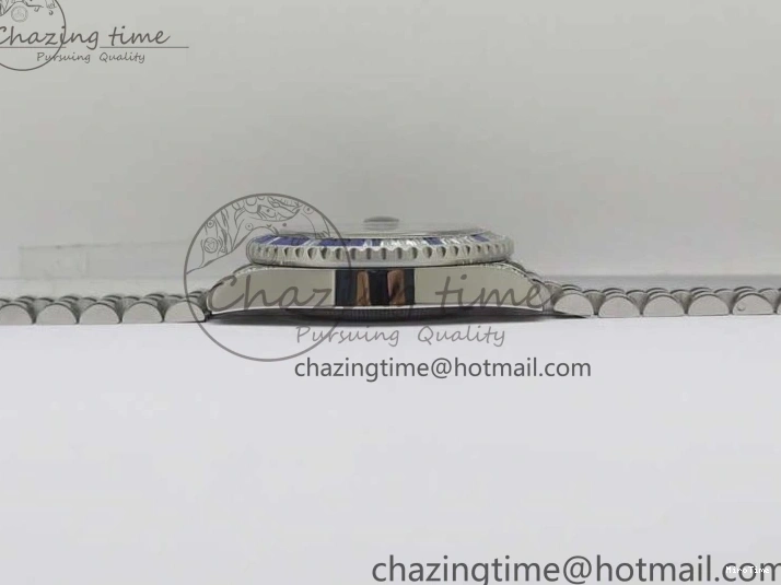 MiroTime 0401 GMT-Master II White Blue Diamonds Bezel 904L Steel GMF Best Edition Black Dial On Jubilee Bracelet SA3285 CHS V Original 2579